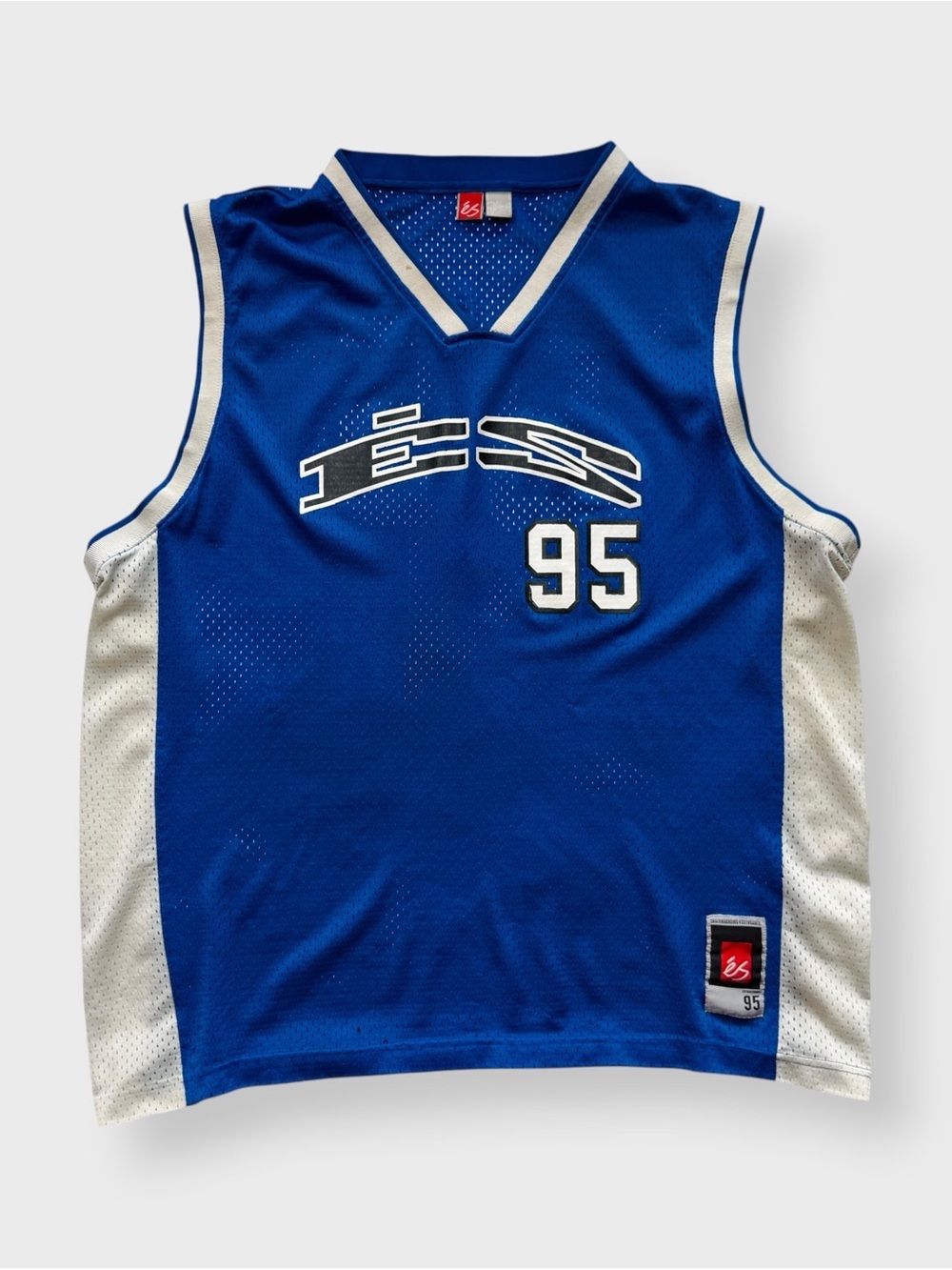 Vintage 90s Y2K eS Skateboarding Basketball Jersey Shirt, Skate Mesh Footwear L
